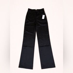 Jason Wu Black Satin Wide Leg Tuxedo Pants w/Rhinestone Side Stripe – Sz 2 – NWT